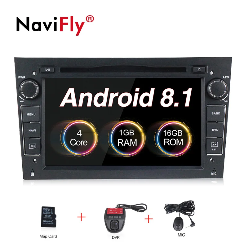2DIN Android8.1 HD экран 1024*600 Автомобильный мультимедийный плеер для Opel Astra Vectra Antara Zafira Corsa с радио gps dvd плеер - Цвет: add dvr