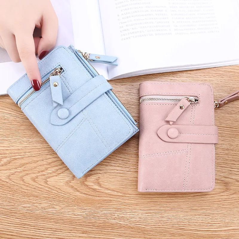 Korea Women's Wallet Short Women Coin Purse Wallets Bag For Woman Card Holder Small Ladies Wallet Female Hasp Mini Clutch 2021