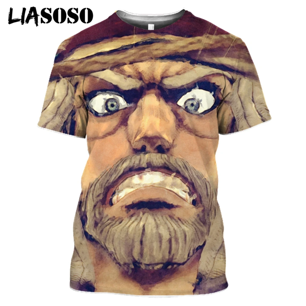 

LIASOSO Women Men Japanese Anime Jojo's Bizarre Adventure Casual Tshirt Fashion T-shirt 3D Print Pullover Harajuku O-neck Tops