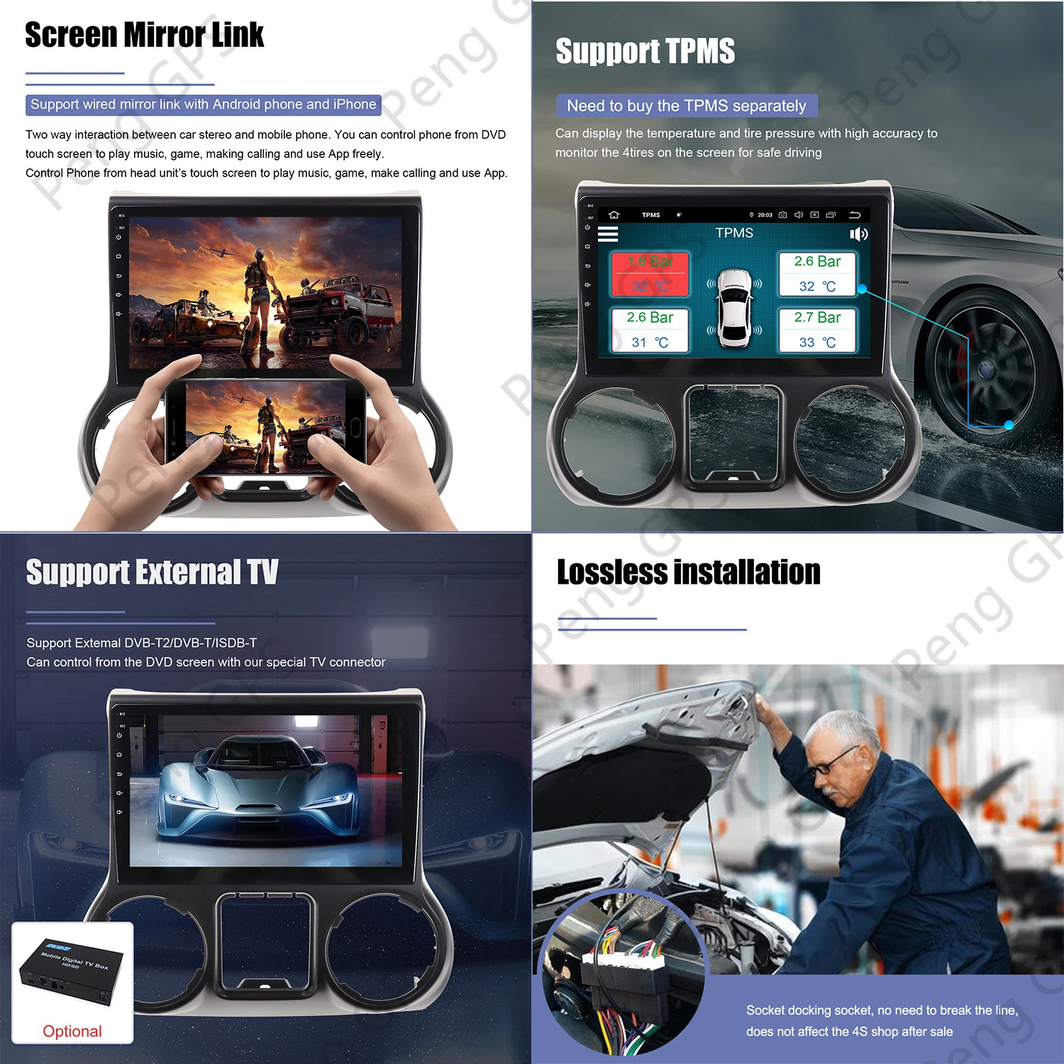 

For Jeep Grand Wrangler 2011-2016 Android Radio Multimedia 2 Din DVD Player GPS Navigation Touch Screen Headunit 360 Camera PX6