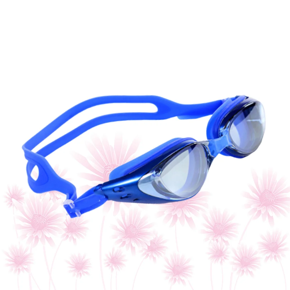 

Swimming Goggles Anti-Fog UV Adjustable Plating Men Waterproof Silicone Glasses Adult Eyewear (Red)