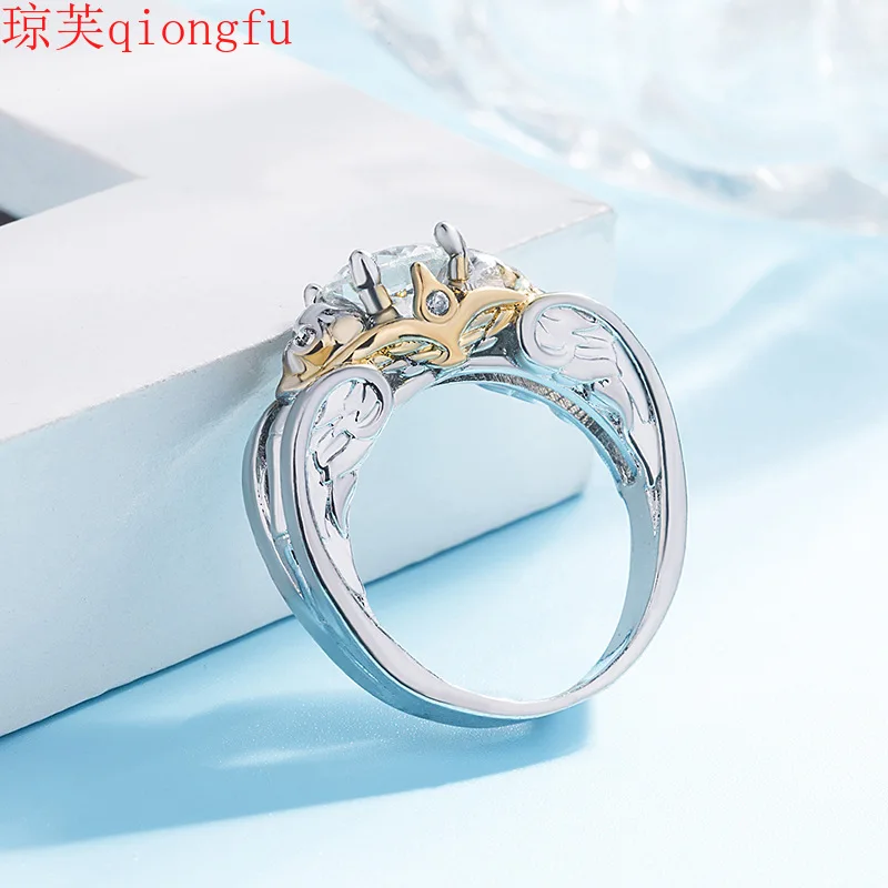 

2021 Fashion Jewelry New Titanium Steel Bracelet Explosive Skull Ring Luxury Zircon Ring Engagement Ring CROWN Punk