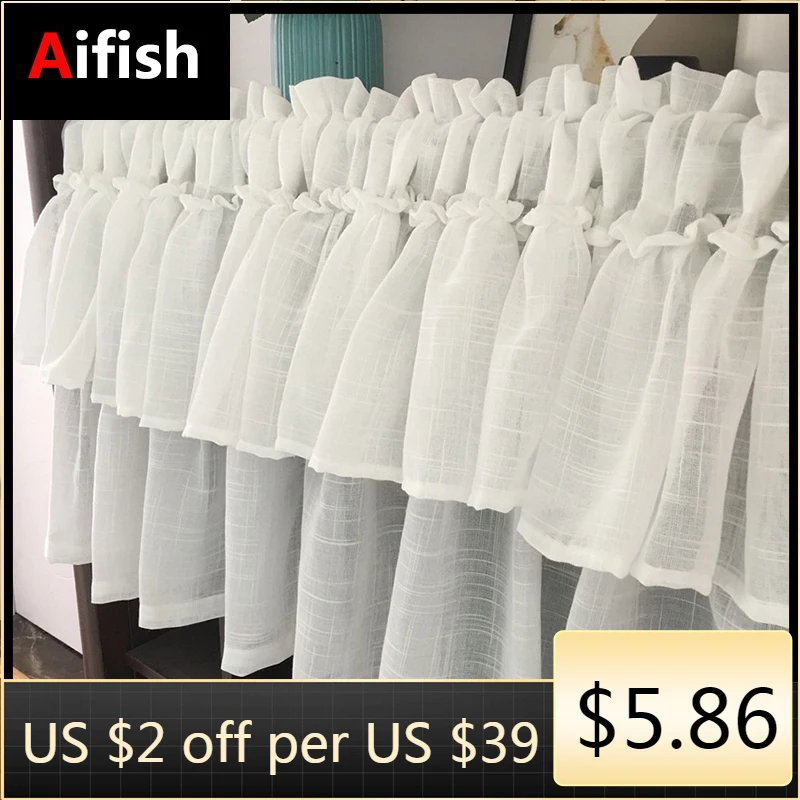 Короткие однотонные шторы из хлопка и льна серого цвета для маленьких окон