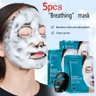 5 шт. изображения аминокислоты бамбуковый уголь пузырчатая маска поры Глубокая чистка черная головка лечение черная маска для лица Уход за кожей