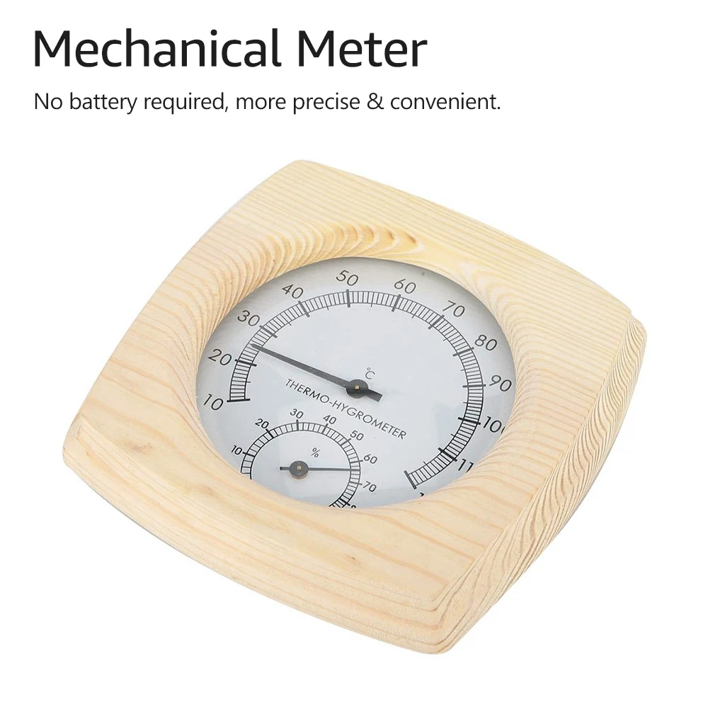 

Wooden Temperature Humidity Meter Hygrothermograph Thermometer Hygrometer Temperature and Humidity Monitor