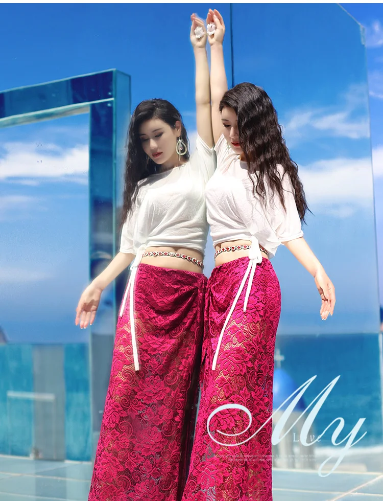 2020 новый летний костюм для танца живота сексуальный топ + кружевная юбка восточная женская длинная выступление.