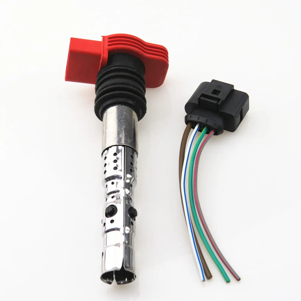 

FHAWKEYEQ 1 комплект красных катушек зажигания двигателя для A8 A6 A4 1,8 T Turbo 2001-2005 1J0 973 724 06C 905 115 L