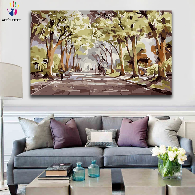 Картина по номерам художественная живопись деревенская дорога Приятный пейзаж