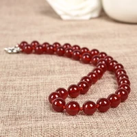 10 mm bright red well stacked red and luminous appearance jasper necklacegraceful gift