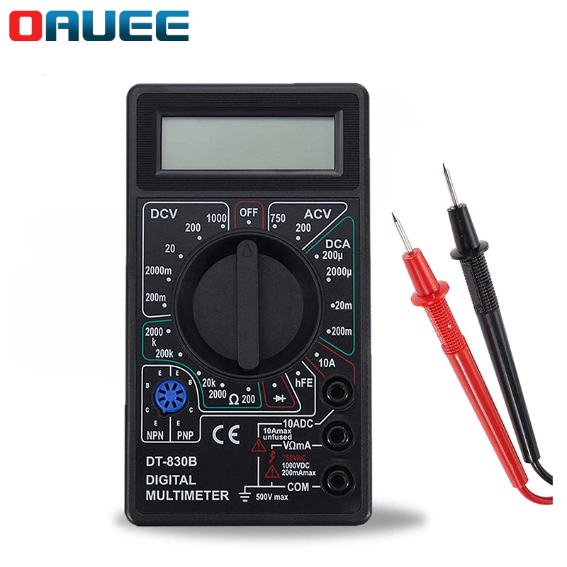 

LCD Digital Multimeter AC/DC 750/1000V Digital Mini Handheld Multimeter for Voltmeter Ammeter Ohm Tester Meter With Probe