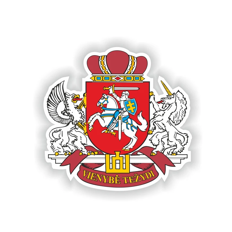 

Personality Car Sticker Lithuania Coat of Arms Decorative PVC Decal Cover Scratches bumper accessories stickers KK 12cm*12cm