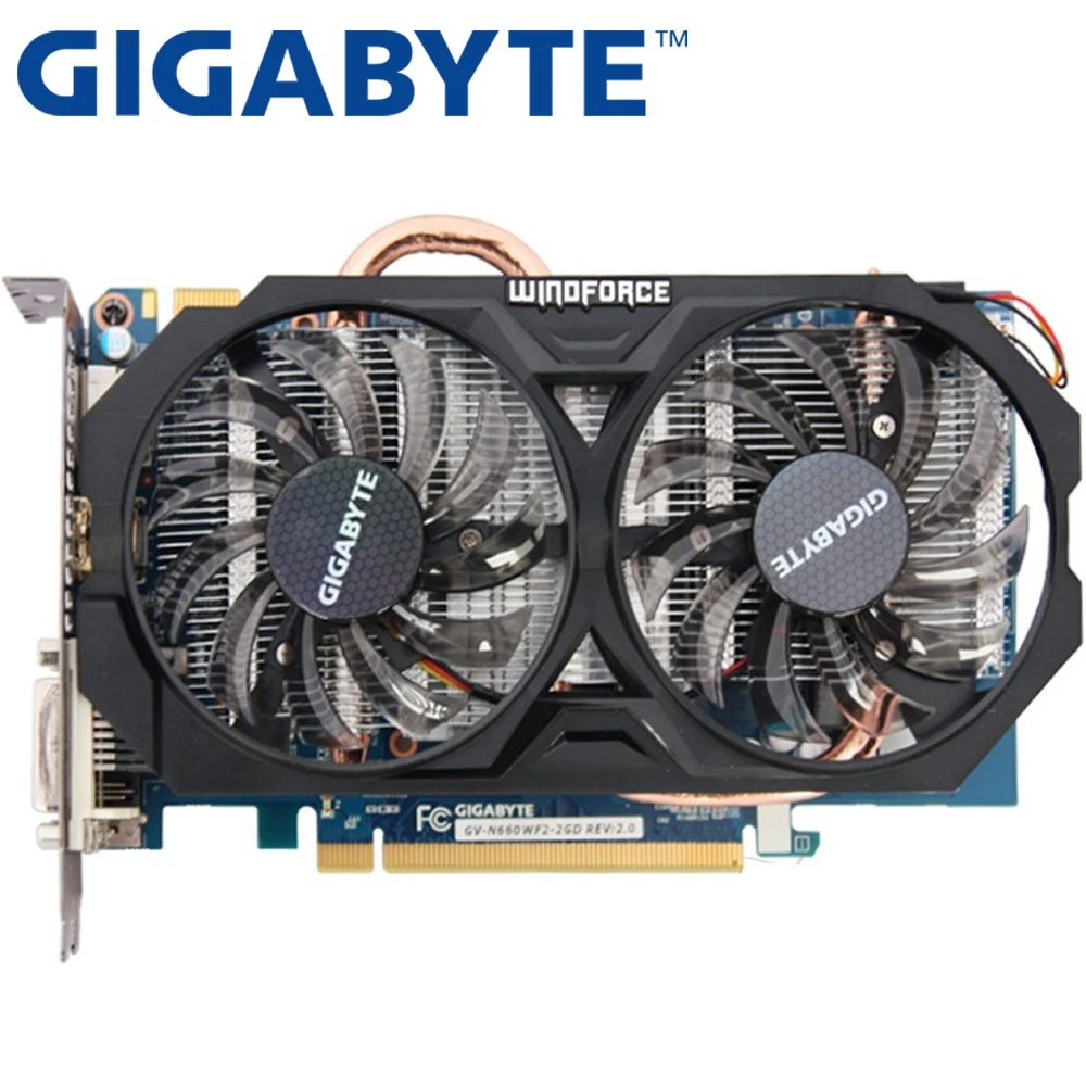 Видеокарта графическая карта Giga GTX 660 ГБ 750 бит 2 gdr5 для NVIDIA geforce gtx660 Ti выше VGA