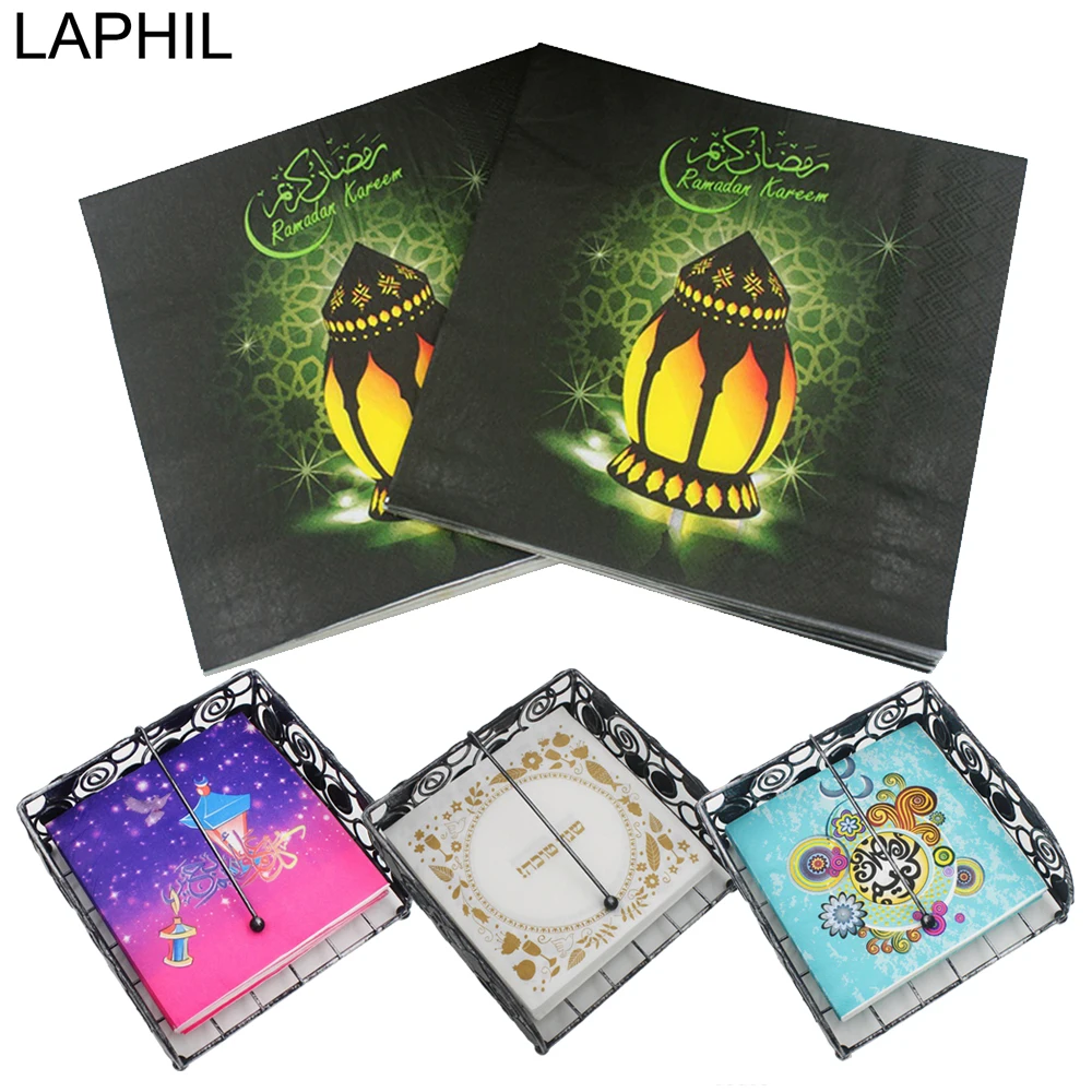 LAPHIL EID MUBARAK бумажная салфетка для дома Рамадан и Ид вечеринки декор стола
