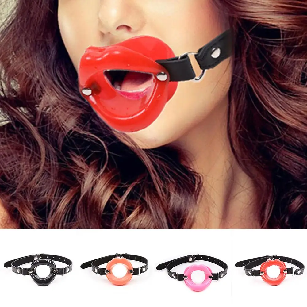 Игры для взрослых открытый рот кляп продукт кожа фетиш резиновые губы Секс