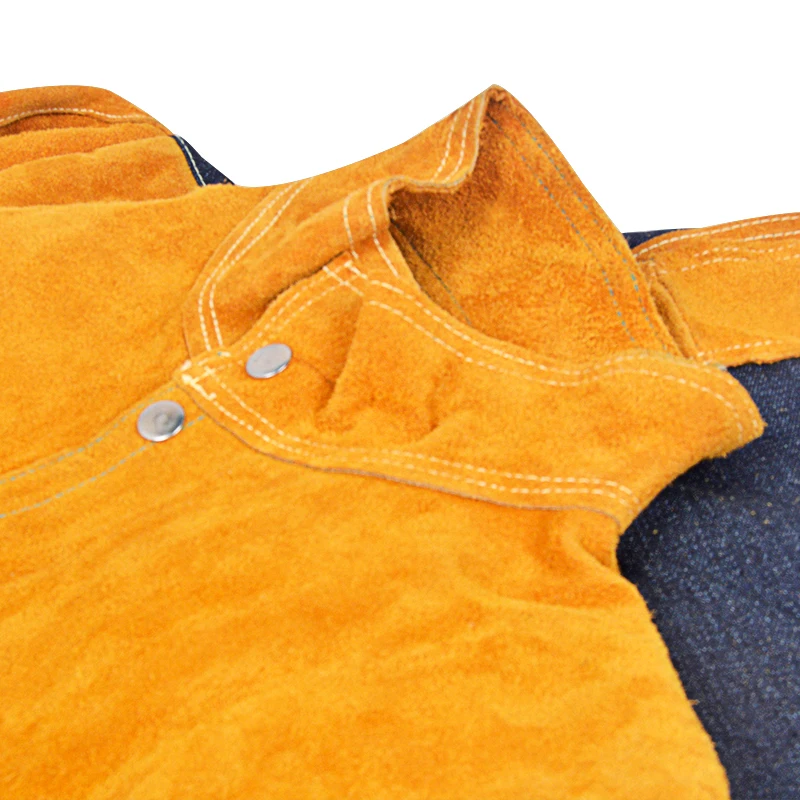 

One Set Leather Welding Strap Trousers & Coat Clothing Apparel Suit Welder Safety Clothing