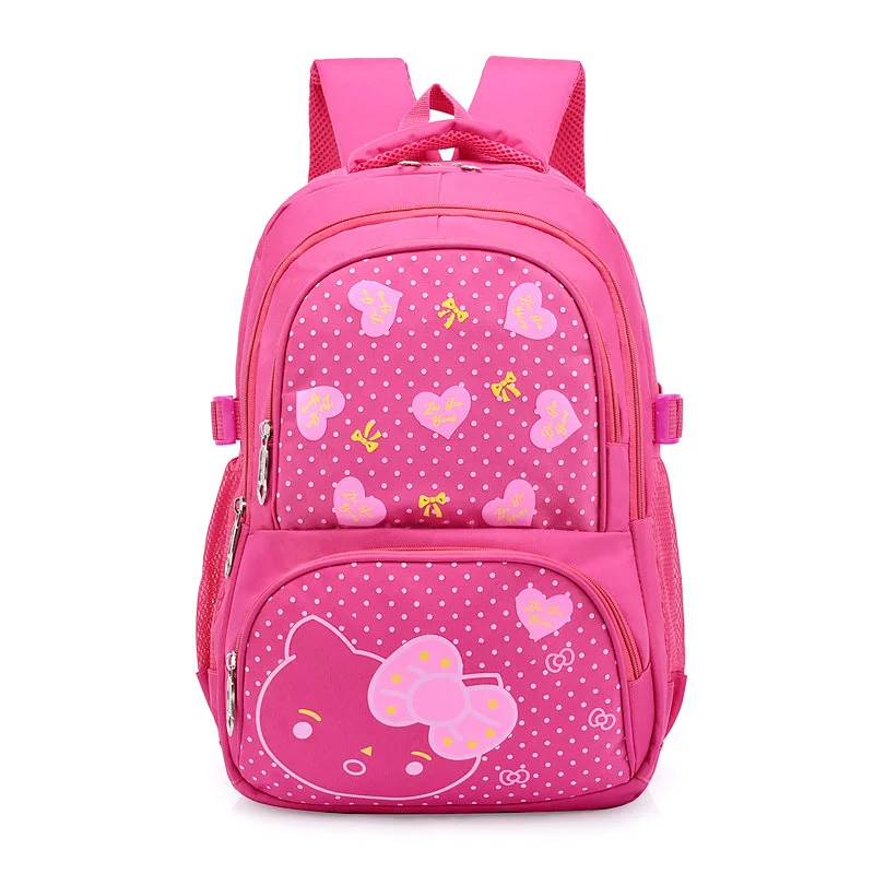 Girl Pink Bow Beautiful School Bag High Quality Nylon Waterproof Backpack Cute Girls Schoolbags Backpacks Mochila Escolar