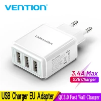vention quick charger 3 0 2 port usb charger eu plug white mobile phone charger for xiaomi htc huawei qc3 0 fast wall charger 3a