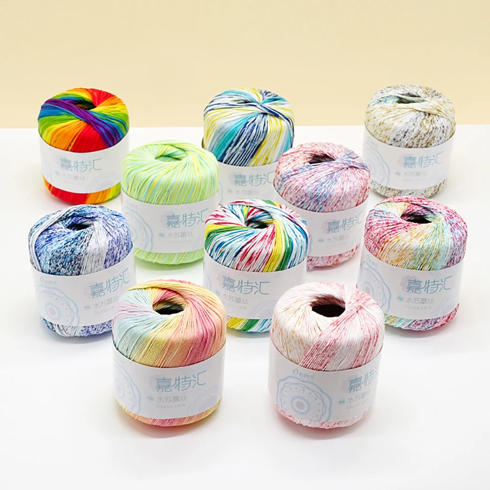 

40g/Pcs 8ply 100% Cotton Shuisu Lace Yarns For Knitting And Crochet Scarf Sweater Etc. SSLS