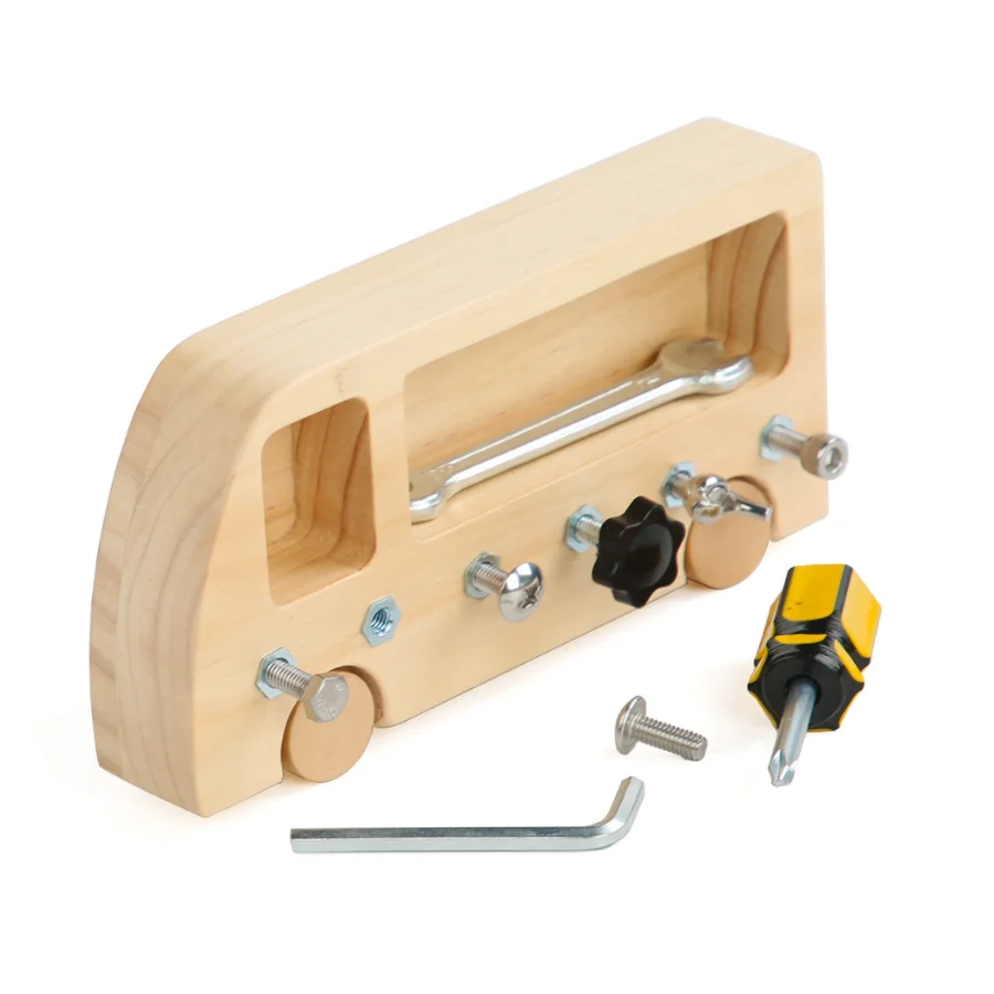 

Montessori Busy Toys Busy Bus Children Learn to Twist Screws Nuts Workbench Tools Daily Life Teaching Aids Early Education Toys