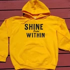 Женские толстовки Shine from inside, Модные Повседневные пуловеры из чистого хлопка с цитатами Христианской Библии для крещения и церкви, Прямая поставка