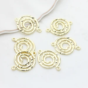 Цинковый сплав, золотой спиральный соединитель, Подвески 18 мм, 10 шт.лот для изготовления браслетов своими руками, ювелирные изделия, фурнитура, аксессуары