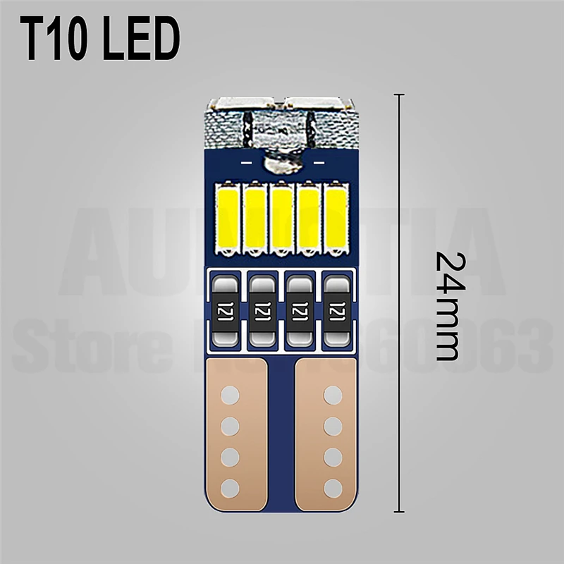 100x автомобильные светодиоды T10 168 194 W5W 15 LED 4014 габаритная лампа интерьерные лампы