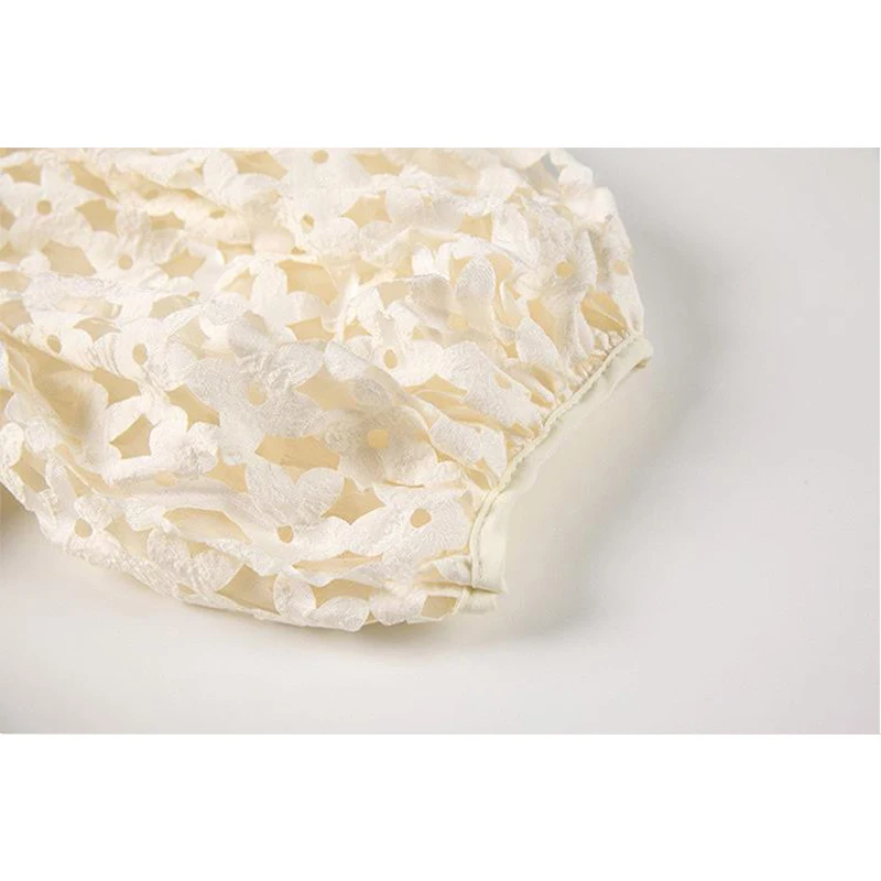 Элегантное жаккардовое плиссированное платье с пышными рукавами Новинка лета 2021