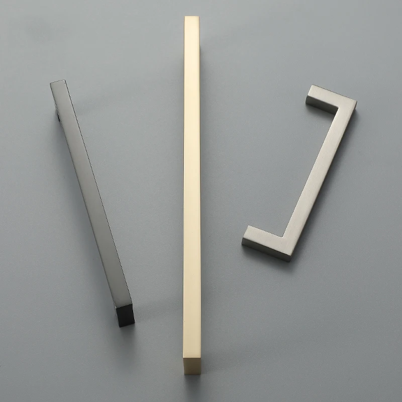 Серые длинные ручки для шкафа из цинкового сплава в европейском стиле Простые