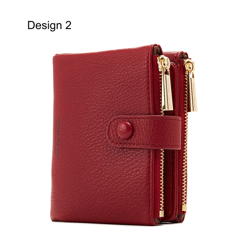 Design2 Red Модный женский кошелек из матовой кожи на молнии, кошелек для монет, Женский кошелек и маленький кошелек, женские кошельки, держатель для карт, короткие Carteras - Цвет: Design2 Red