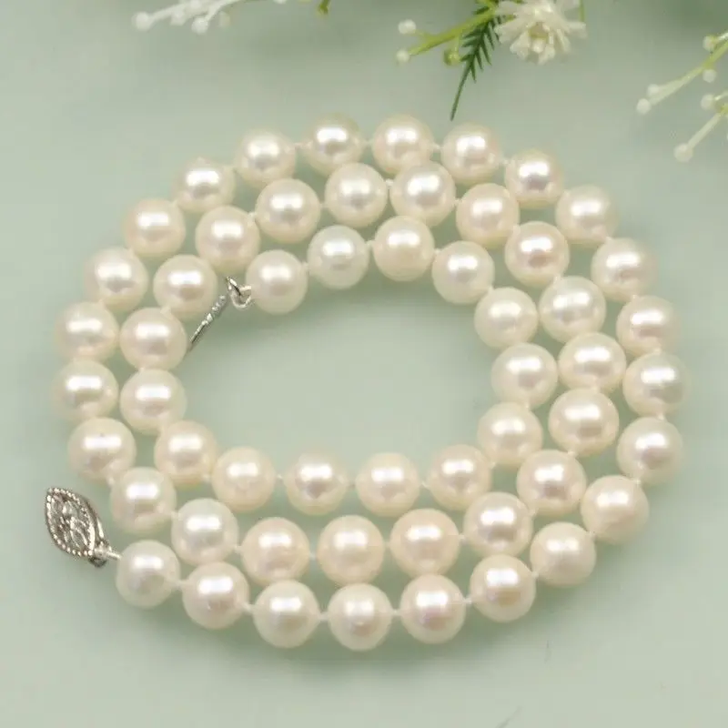 

7-8mm White Black Pink Cultured Fresh Water fashion Pearl Necklace 18