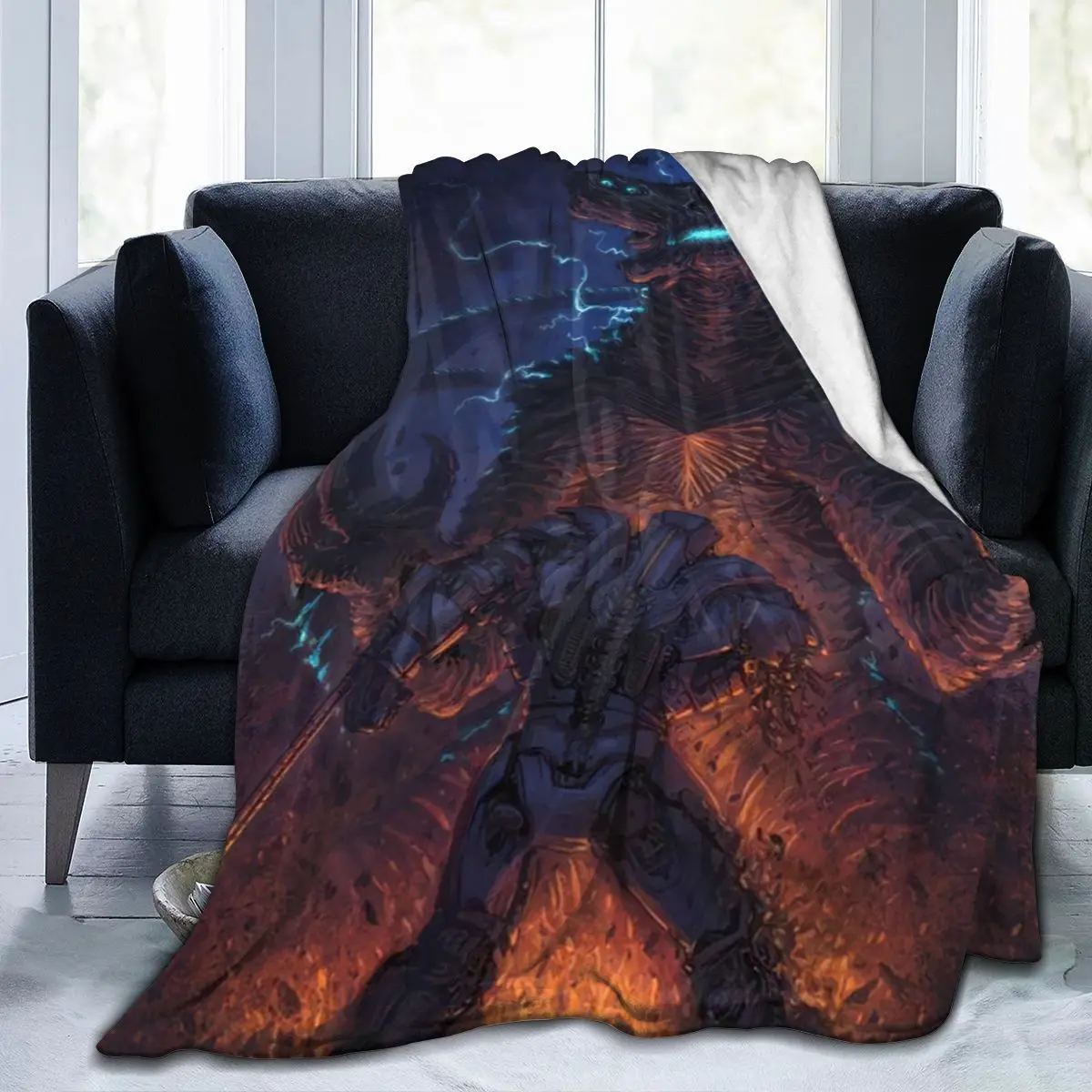 Одеяло Godzillas Фланелевое очень мягкое теплое покрывало с 3D рисунком из шерпы для