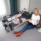 Brotish Новая Обновленная многофункциональная детская кроватка, комбинированная большая детская кровать, съемная bb портативная складная кроватка для новорожденного, прикроватная кровать, колыбель