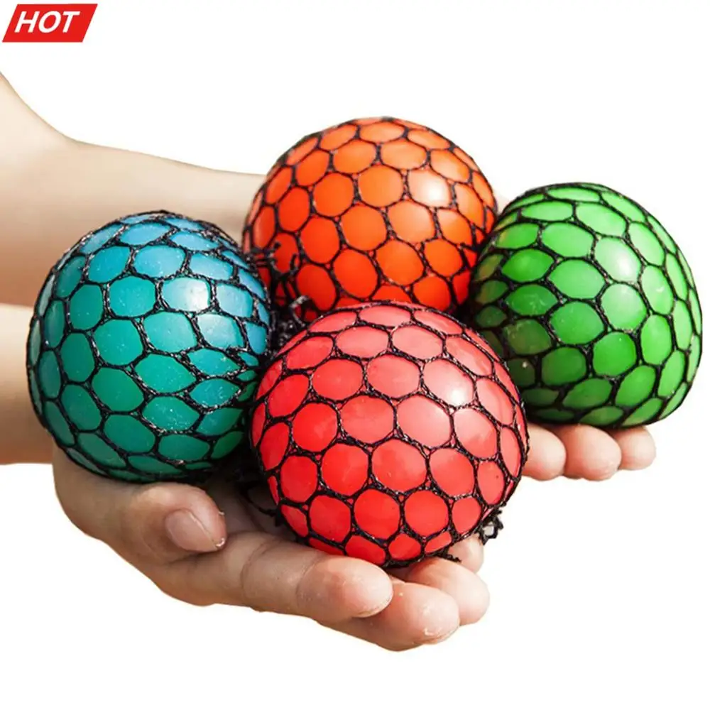 

4 шт., разноцветные сетчатые игрушки-антистресс в виде винограда