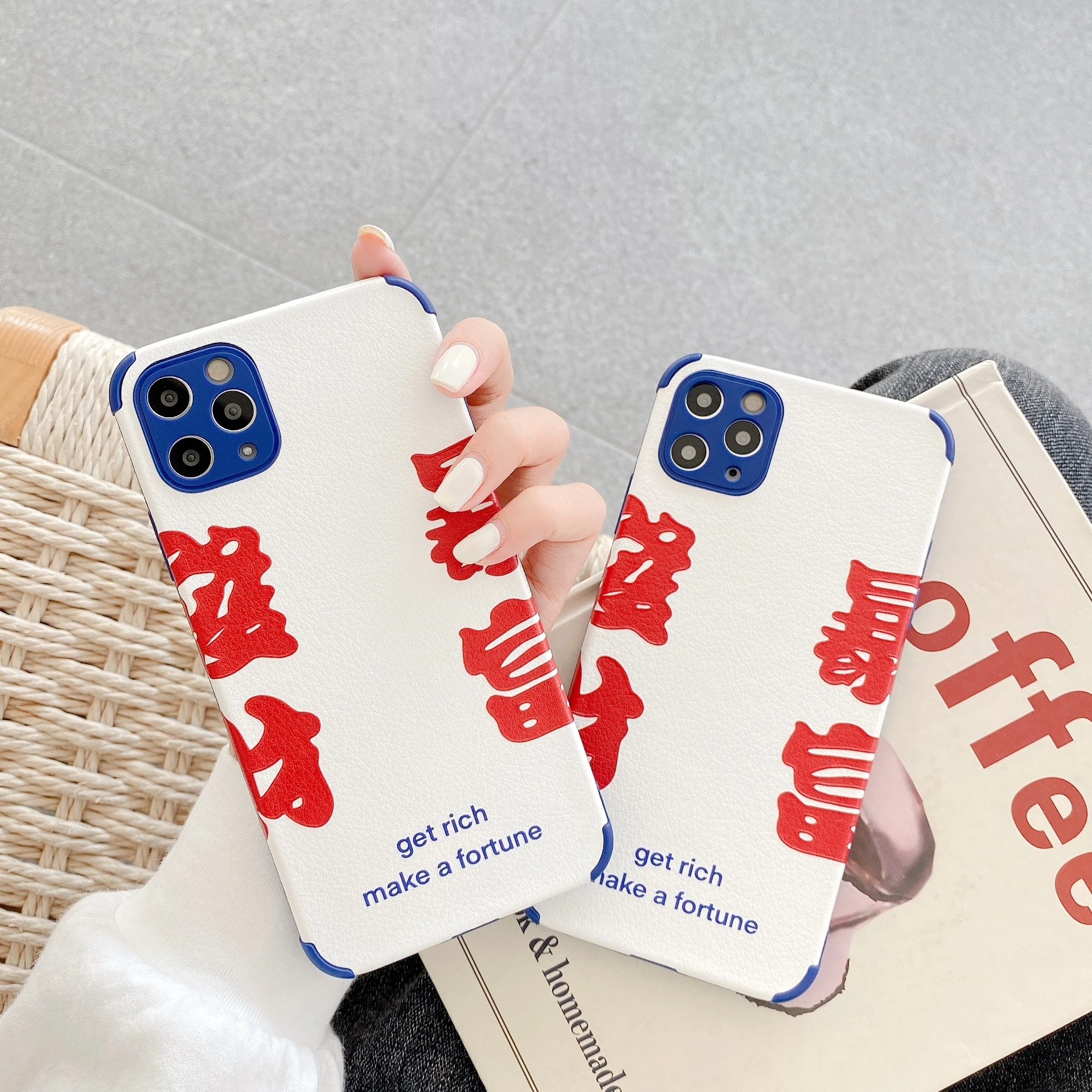 

Make a fortune and get rich for iphone 12 pro mobile phone shell 11 7 8 plus X XS Max Xr mini protective sleeve