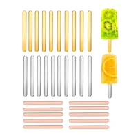 30pcs acrylic cakesicle popsicle sticks reusable popsicle sticks mini cake pop stick for ice cream candy kitchen diy craft tools