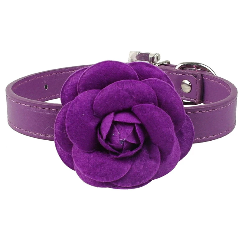 Ошейник для щенка кошки милый розовый цветок ошейник собаки из искусственной
