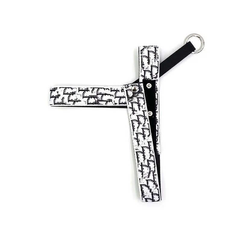 

High-end White Dog Collar Leash Harness Set Pets Supplies Accessories Personalized German Shepherd French Bulldog 3.5cm in Width