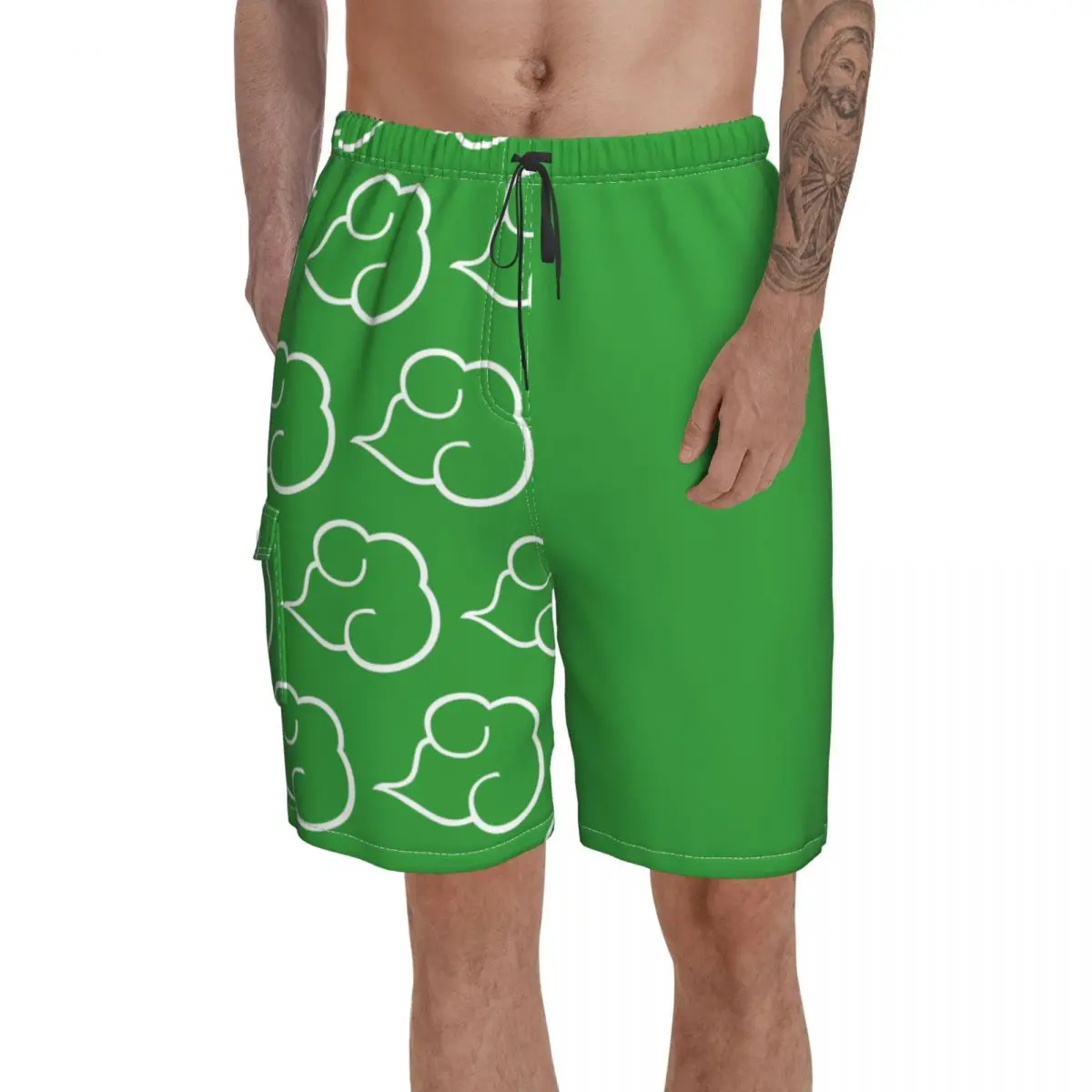 Causal Breathable Quick Dry Humor Graphic Anime Cartoon Loose Akatsuki Symbol 2 Male Shorts
