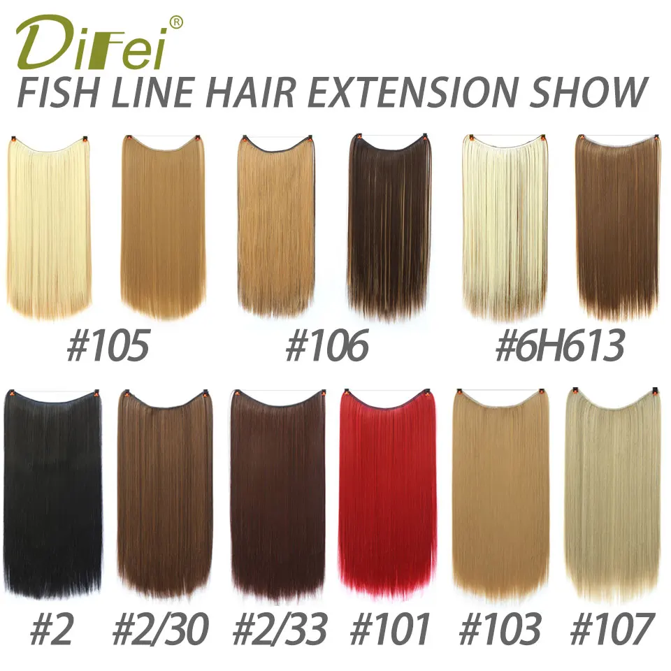 Накладные волосы DIFEI 22 дюйма длинные волнистые без зажима невидимые с леской