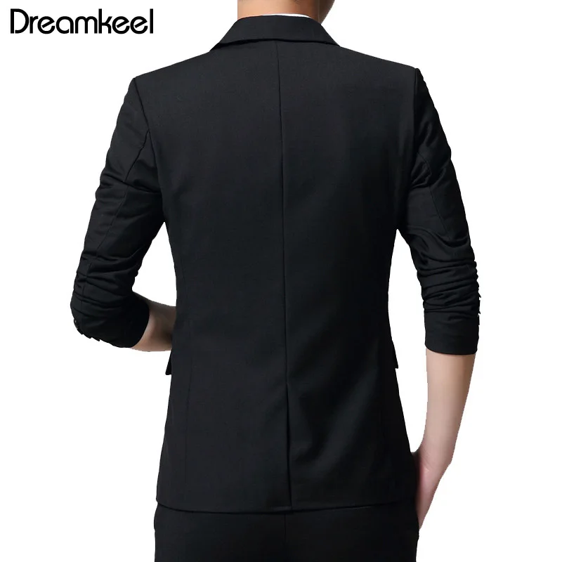 Модный мужской повседневный Блейзер на одной пуговице приталенный пиджак