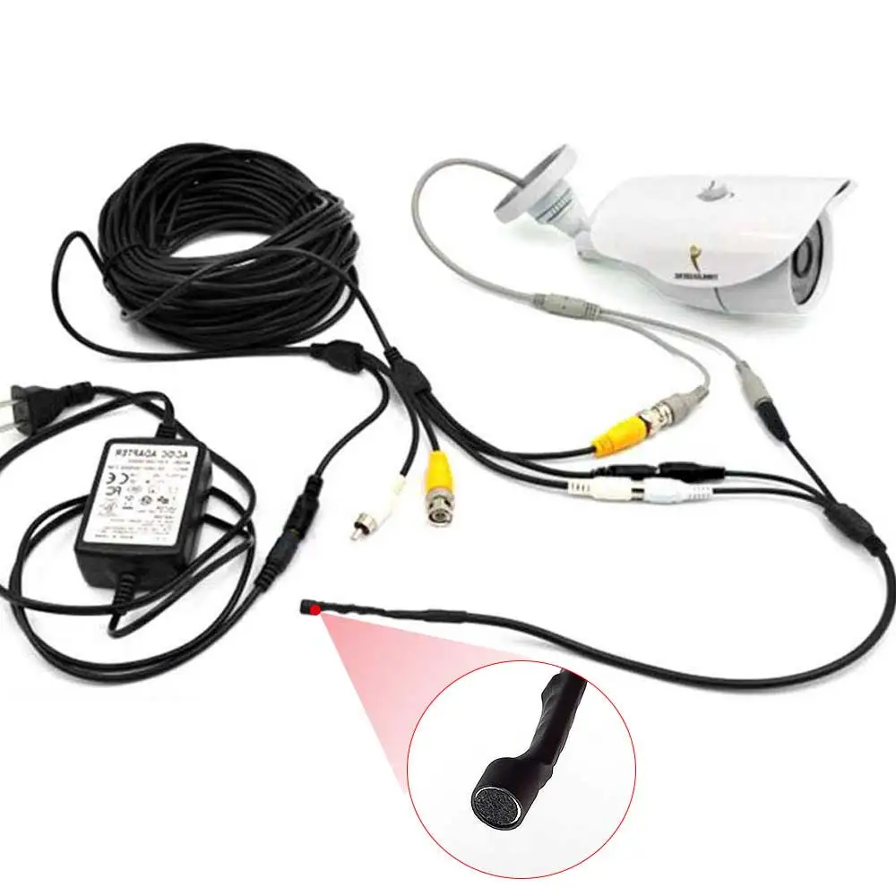 DC 9 14V звукосниматель микрофон для Камера аудиосистема мини видеонаблюдения