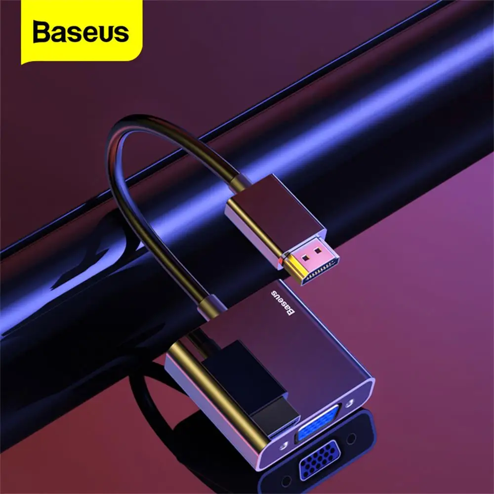 Кабель Baseus HDMI в VGA адаптер 4K USB переходник разъем 3 5 мм преобразователь видео Aux