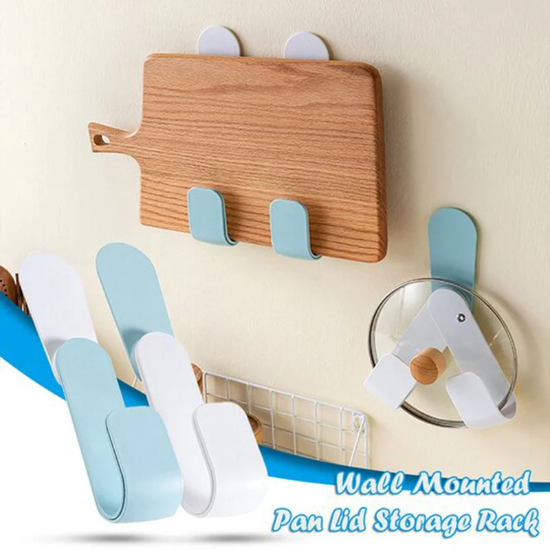 

Good Healthy Pot Lid Rack Rotatably Adjustable Pan Cover Holder Wall Mounted Hook Tools