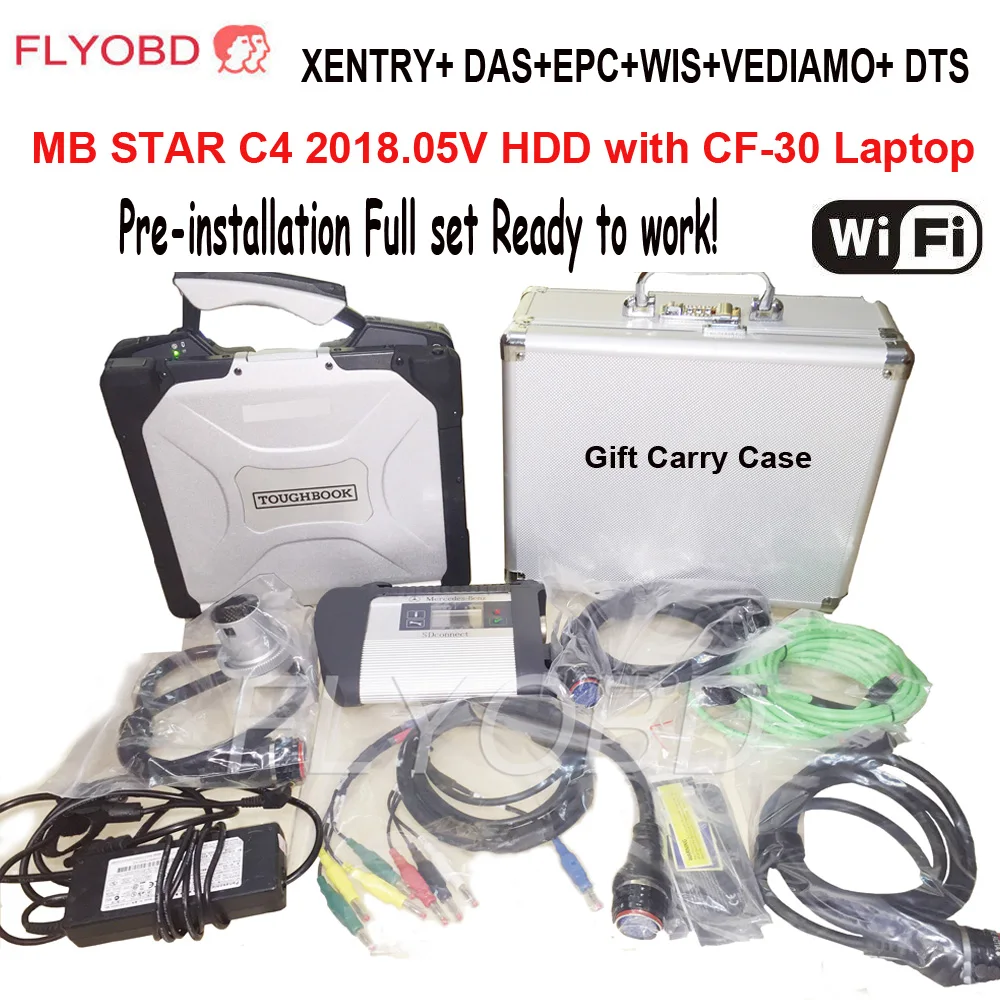 

A++quality MB STAR C4 diagnostic tool C4 sd connect with Military Laptop CF-30 toughbook+Suitcase Ready To Use