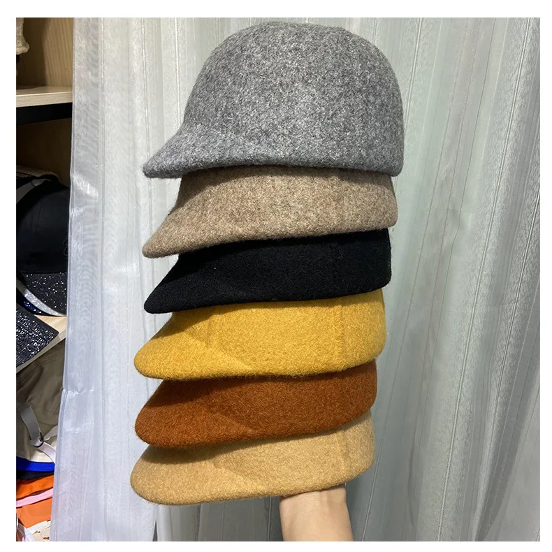 

Новинка осенне-зимняя Милая восьмиугольная шляпа 202109-axinxin с короткими полями из 90% шерсти для женщин и мужчин, Кепка с козырьком
