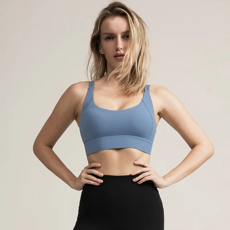 

Sports Underwear Women's Running Shockproof Beauty Back Yoga Vest-style Solid Color Thin Section Gather High-Strength Fitness Br