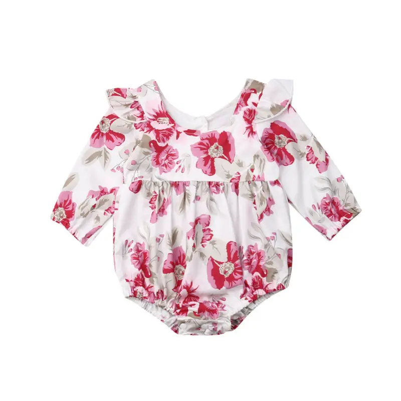 

Goocheer 2019 Fashion Cute Autumn Newborn Infant Baby Girl Floral Long Sleeve Romper Jumpsuit Playsuit Clothes