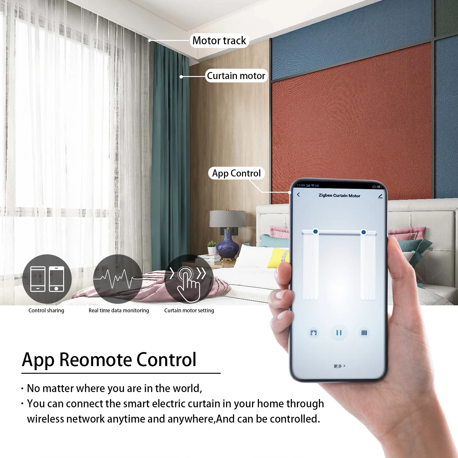 Двигатель для штор Tuya Zigbee 3-го поколения электрический умный с голосовым