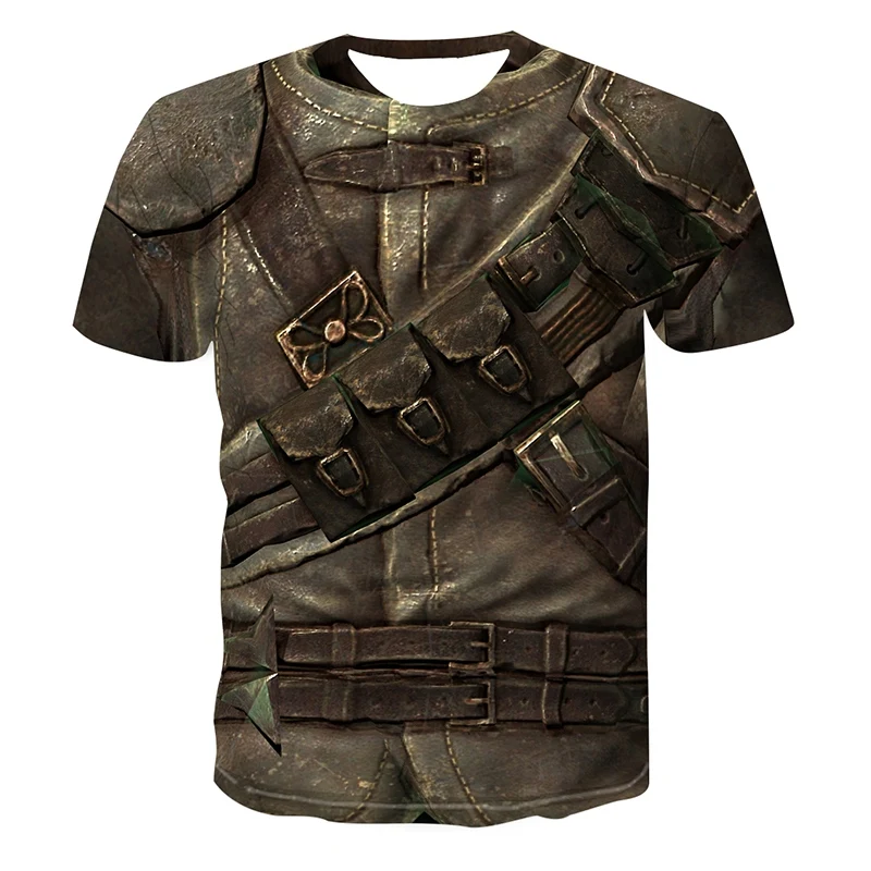 

Short-sleeved T-shirt 2021 Hot 3d Printing Retro Fake Clothes Ancient Roman Soldier Magical Graphic T-shirt Funny T-shirt