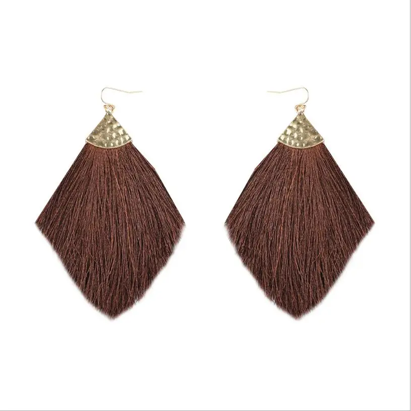 

2020 vintage Ethnic Bohemia Drop Dangle Long Rope Fringe Cotton Tassel Earrings Trendy Sector Earrings for Women Fashion Jewelry